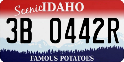 ID license plate 3B0442R