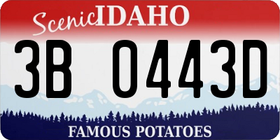 ID license plate 3B0443D
