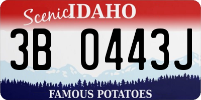 ID license plate 3B0443J