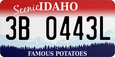 ID license plate 3B0443L