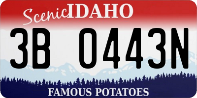 ID license plate 3B0443N