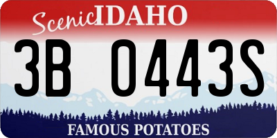 ID license plate 3B0443S