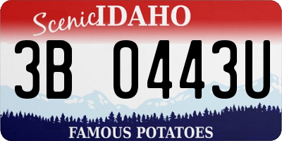 ID license plate 3B0443U