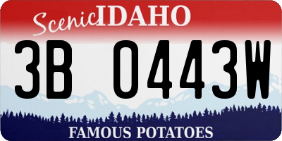 ID license plate 3B0443W