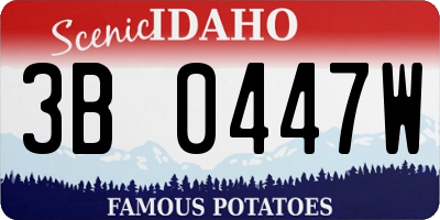 ID license plate 3B0447W
