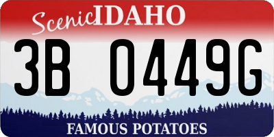 ID license plate 3B0449G