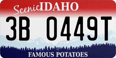 ID license plate 3B0449T
