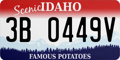 ID license plate 3B0449V