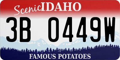 ID license plate 3B0449W