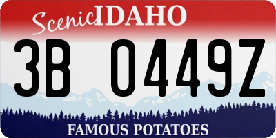 ID license plate 3B0449Z