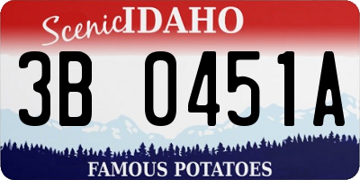 ID license plate 3B0451A