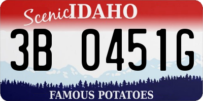 ID license plate 3B0451G