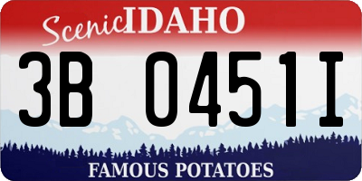 ID license plate 3B0451I
