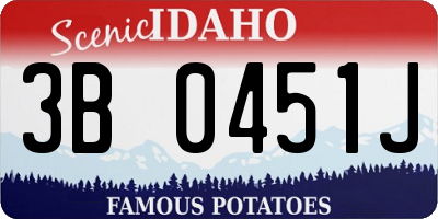 ID license plate 3B0451J