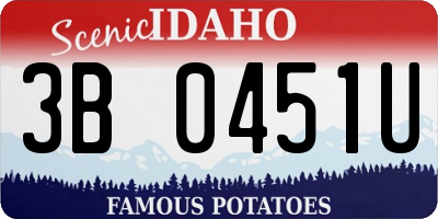 ID license plate 3B0451U