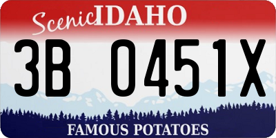 ID license plate 3B0451X