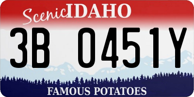 ID license plate 3B0451Y