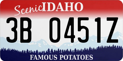 ID license plate 3B0451Z
