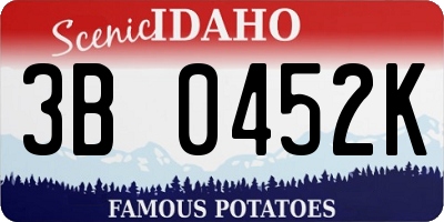 ID license plate 3B0452K