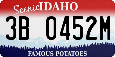 ID license plate 3B0452M