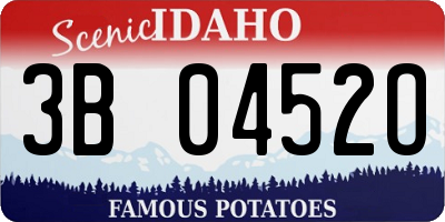 ID license plate 3B0452O
