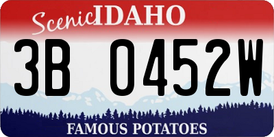 ID license plate 3B0452W