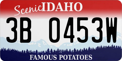 ID license plate 3B0453W