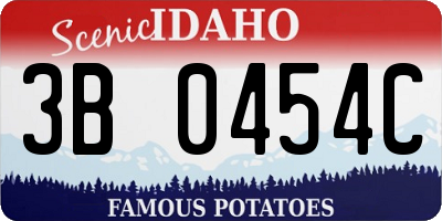ID license plate 3B0454C