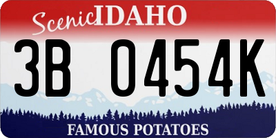 ID license plate 3B0454K