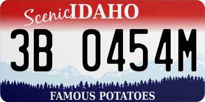 ID license plate 3B0454M