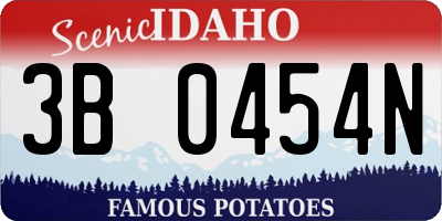 ID license plate 3B0454N