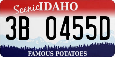 ID license plate 3B0455D