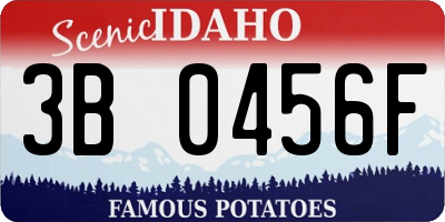 ID license plate 3B0456F