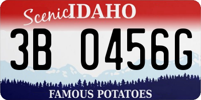 ID license plate 3B0456G