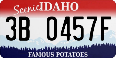 ID license plate 3B0457F