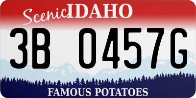 ID license plate 3B0457G