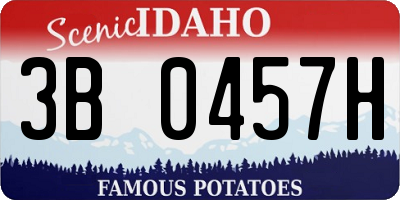 ID license plate 3B0457H