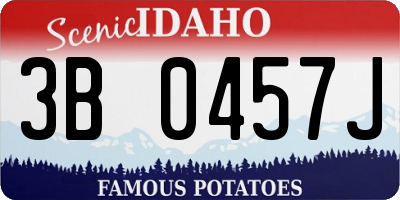 ID license plate 3B0457J