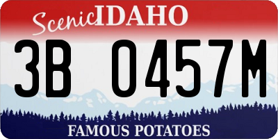 ID license plate 3B0457M