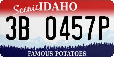 ID license plate 3B0457P