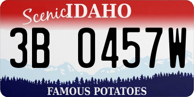 ID license plate 3B0457W