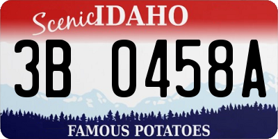 ID license plate 3B0458A