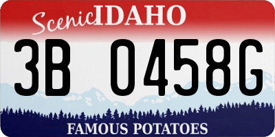 ID license plate 3B0458G