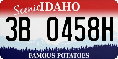ID license plate 3B0458H