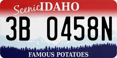 ID license plate 3B0458N