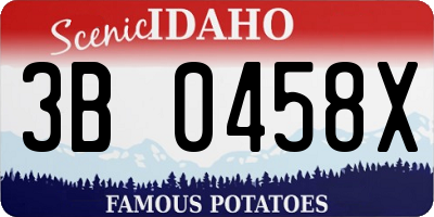 ID license plate 3B0458X