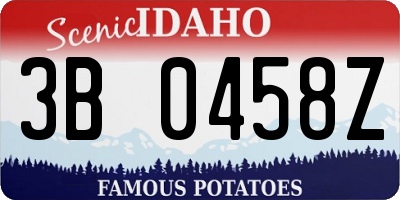 ID license plate 3B0458Z