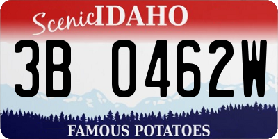 ID license plate 3B0462W