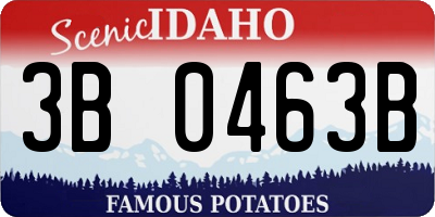 ID license plate 3B0463B