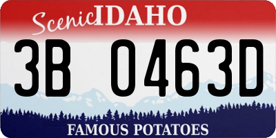 ID license plate 3B0463D